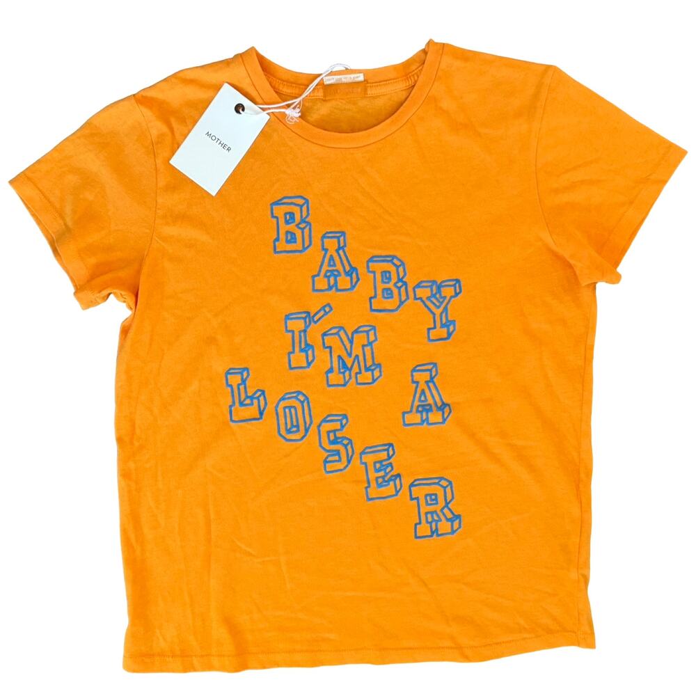 Mother Orange Blue Baby I'm A Loser Lil Goodie Goodie Tee T-Shirt size S NEW Tag